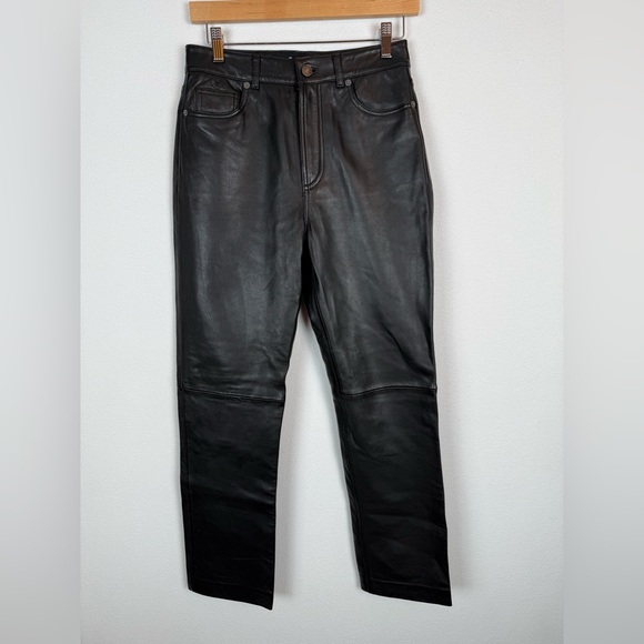 Reformation x Veda Cynthia Lamb Leather Pants Black 2 - Picture 4 of 14